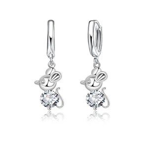 ❤️ Mouse Earrings 925 Sterling Silver Love Drop Jewelry